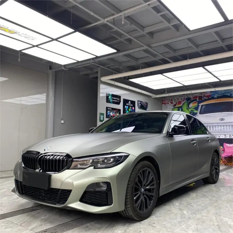 Matte Metallic Green Grey Car Vinyl Wrap