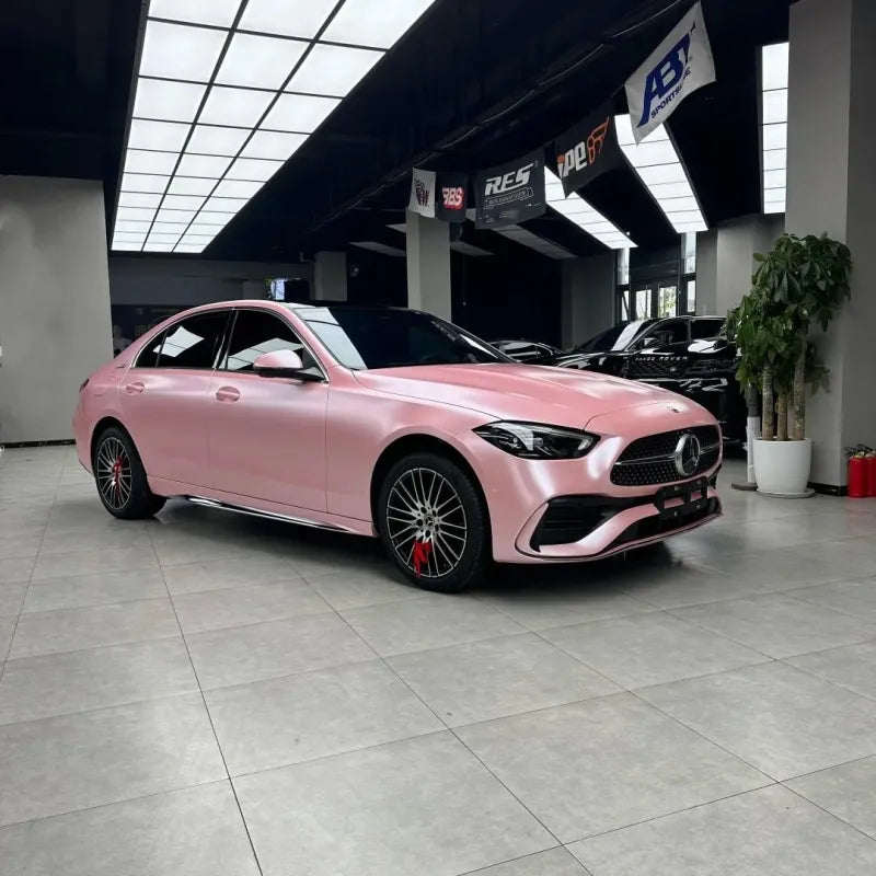 Matte Metallic Pearl Pink Car Vinyl Wrap PET