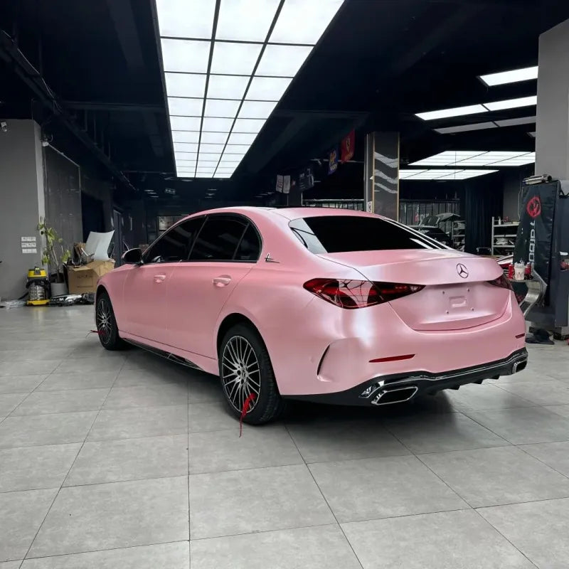 Matte Metallic Pearl Pink Car Vinyl Wrap PET