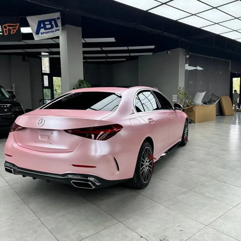 Matte Metallic Pearl Pink Car Vinyl Wrap PET