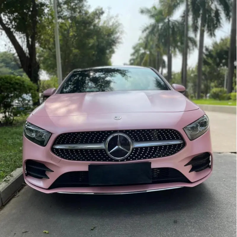 Matte Metallic Pearl Pink Car Vinyl Wrap PET
