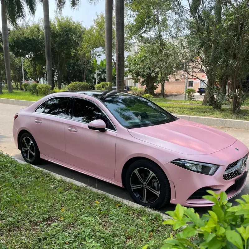 Matte Metallic Pearl Pink Car Vinyl Wrap PET