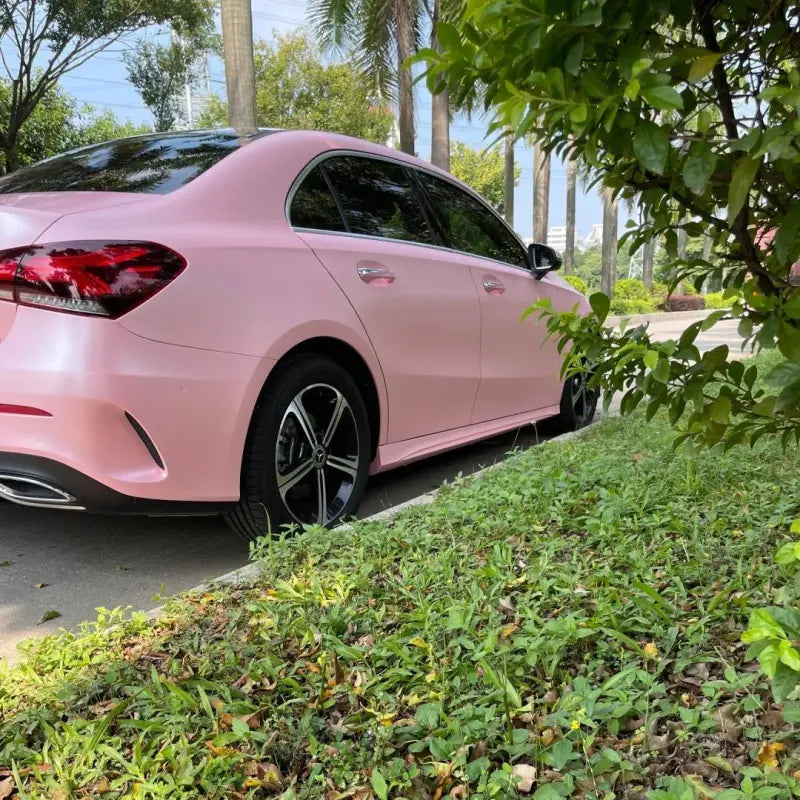 Matte Metallic Pearl Pink Car Vinyl Wrap PET