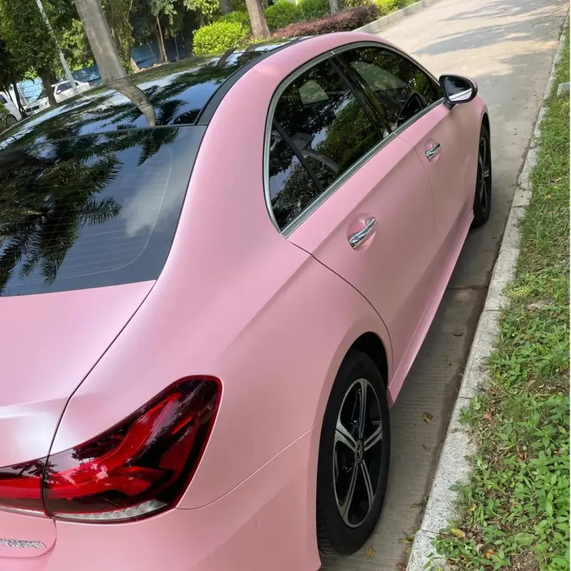 Matte Metallic Pearl Pink Car Vinyl Wrap PET