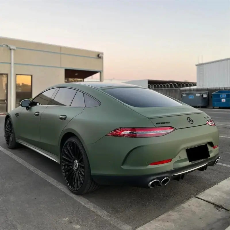 Matte Satin Khaki Dark Green Car Vinyl Wrap | Ultimate Flat Khaki Green Car Wrap PET