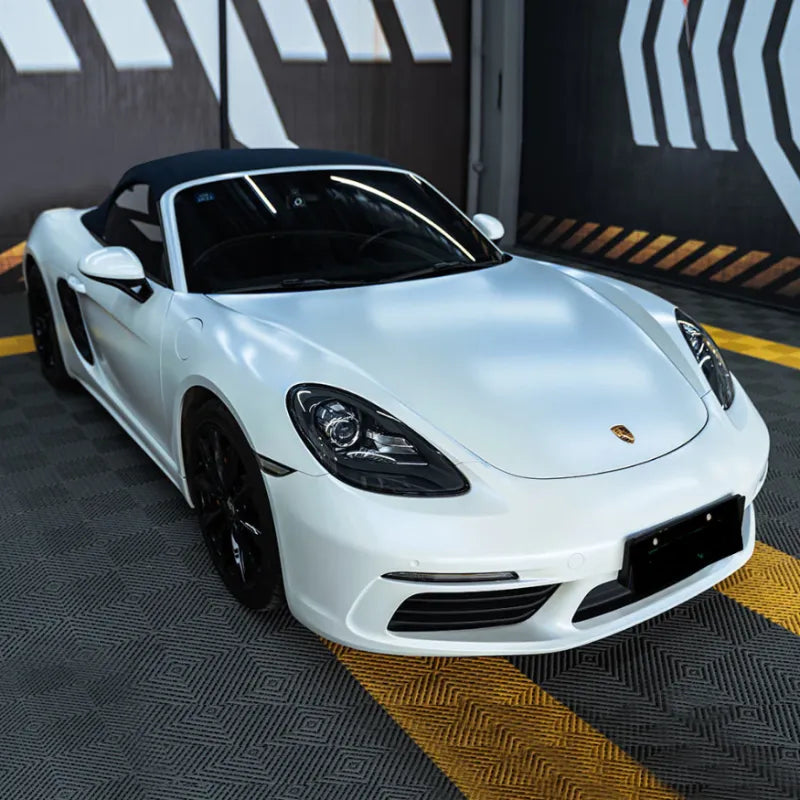 Matte Metallic Pearl White Car Vinyl Wrap PET