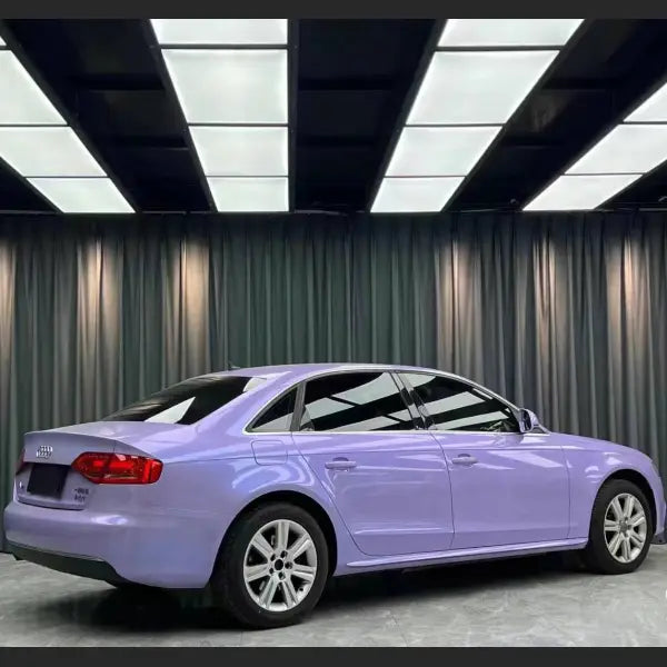 Glossy Twin Silver Purple Car Vinyl Wrap Audi A4
