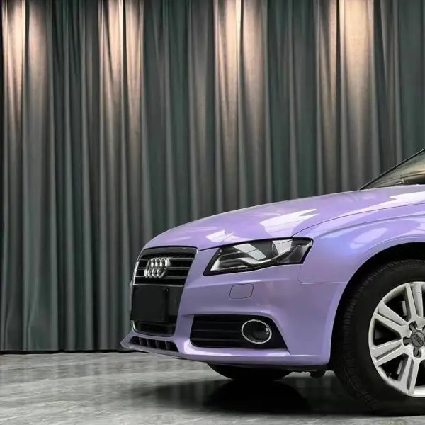 Glossy Twin Silver Purple Car Vinyl Wrap Audi A4