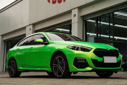 Gloss Metallic Gold Green Car Vinyl Wrap PET