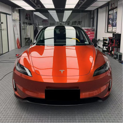Gloss Metallic Paint Orange Car Vinyl Wrap PET
