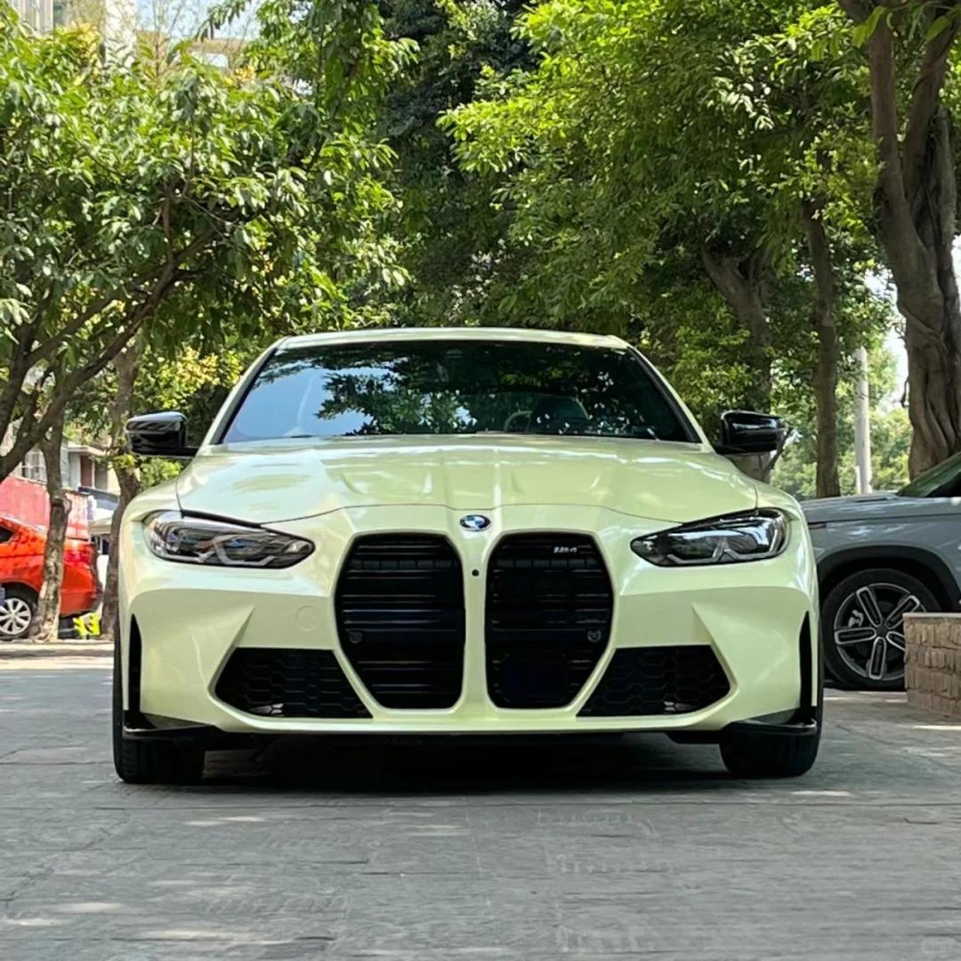 Gloss Chanel Yellow Car Vinyl Wrap BMW PET