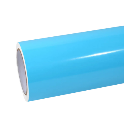 Gloss Light Sky Blue Car Vinyl Wrap PET