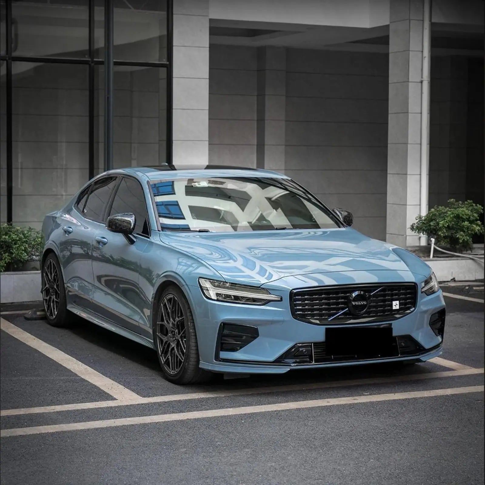 Gloss Hazy Blue Car Vinyl Wrap PET