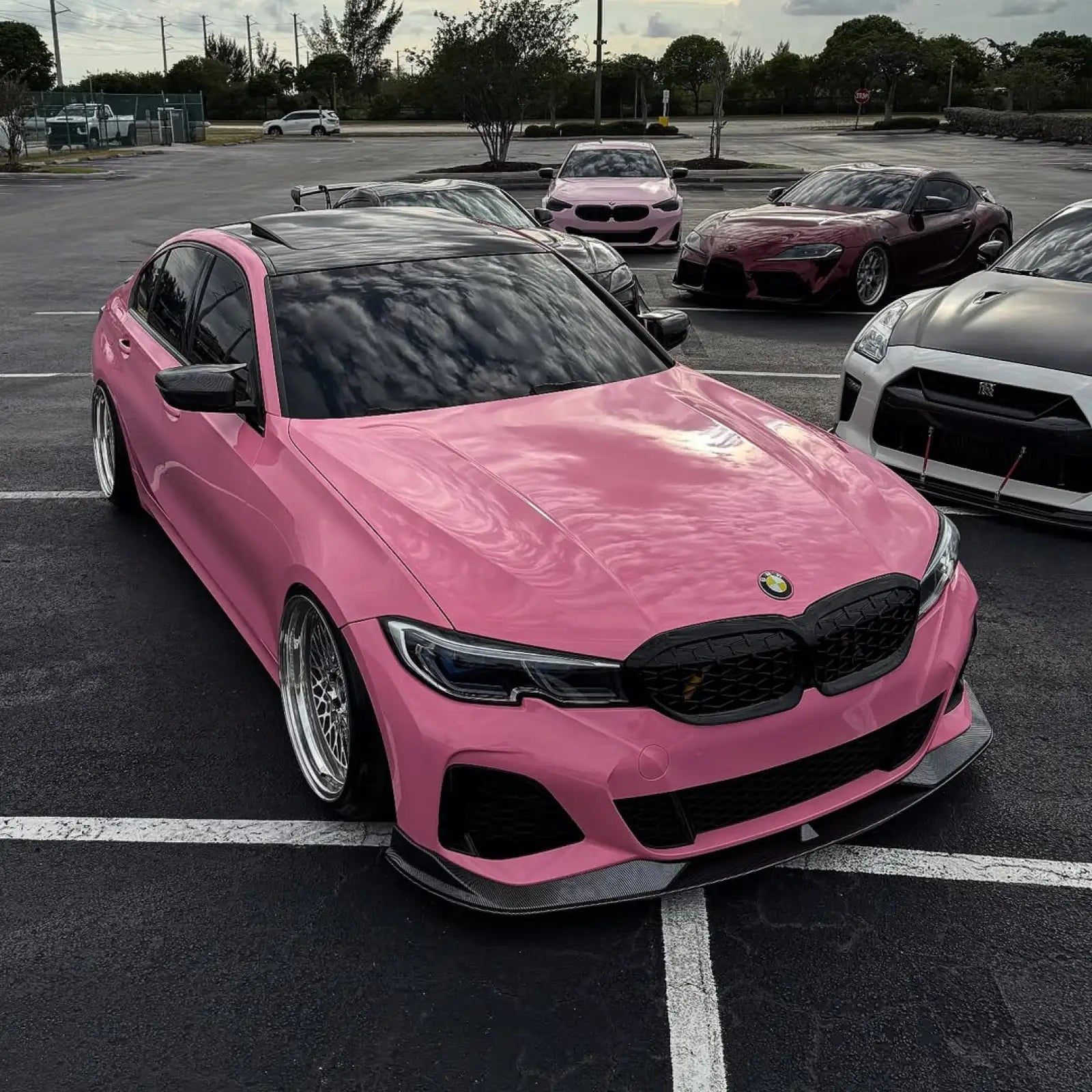 Gloss Crystal Light Pink Car Vinyl Wrap PET