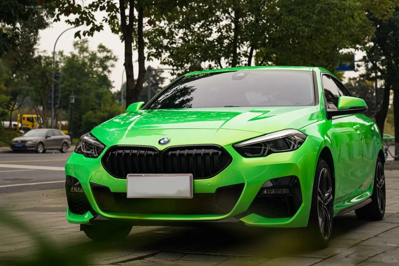 Gloss Metallic Gold Green Car Vinyl Wrap PET
