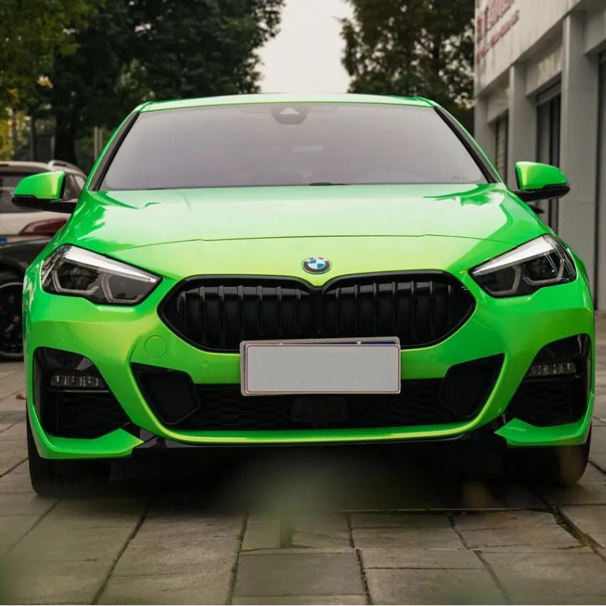 Gloss Metallic Gold Green Car Vinyl Wrap PET