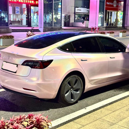 Gloss Metallic Rainbow Laser Light Pink Car Vinyl Wrap