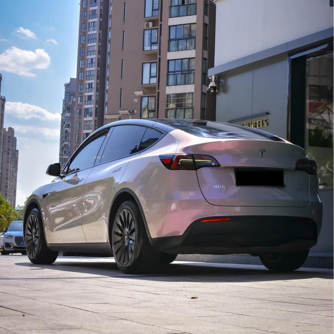 Glossy Twin Candy Grey Red Color Fliper Car Vinyl Wrap