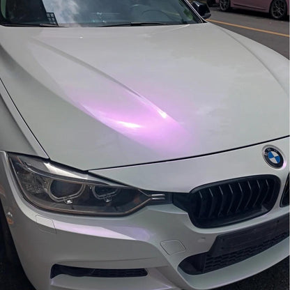 Gloss Metallic Chameleon Diamond Pink White Car Vinyl Wrap
