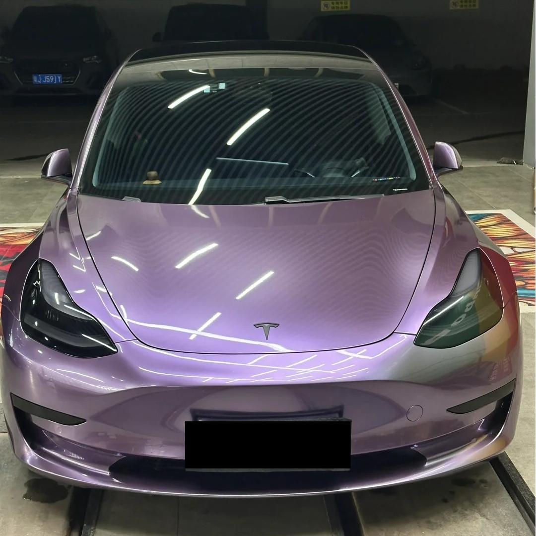 Gloss Liquid Russet Purple Car Vinyl Wrap PET