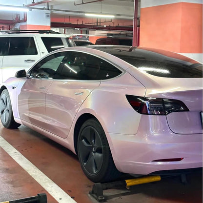Gloss Metallic Rainbow Laser Light Pink Car Vinyl Wrap