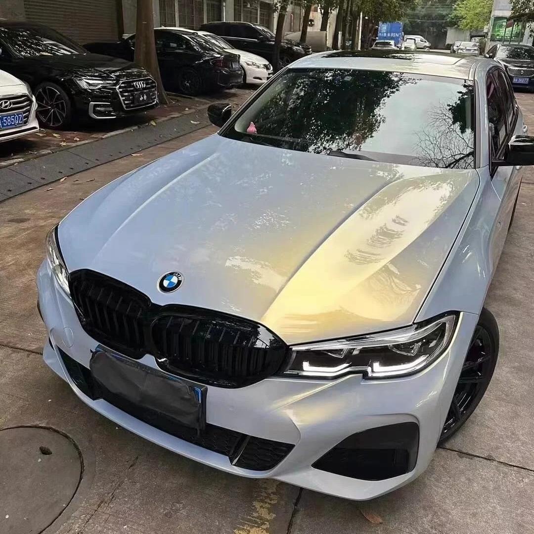 Gloss Metallic Chameleon Blue Gold Car Vinyl Wrap