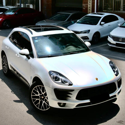 Gloss Metallic Rainbow Laser White Car Vinyl Wrap
