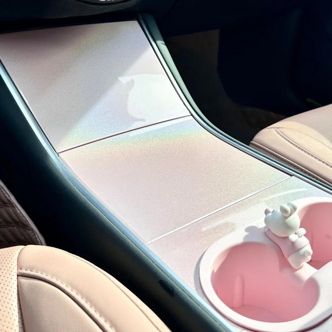 Gloss Metallic Rainbow Laser Light Pink Car Vinyl Wrap