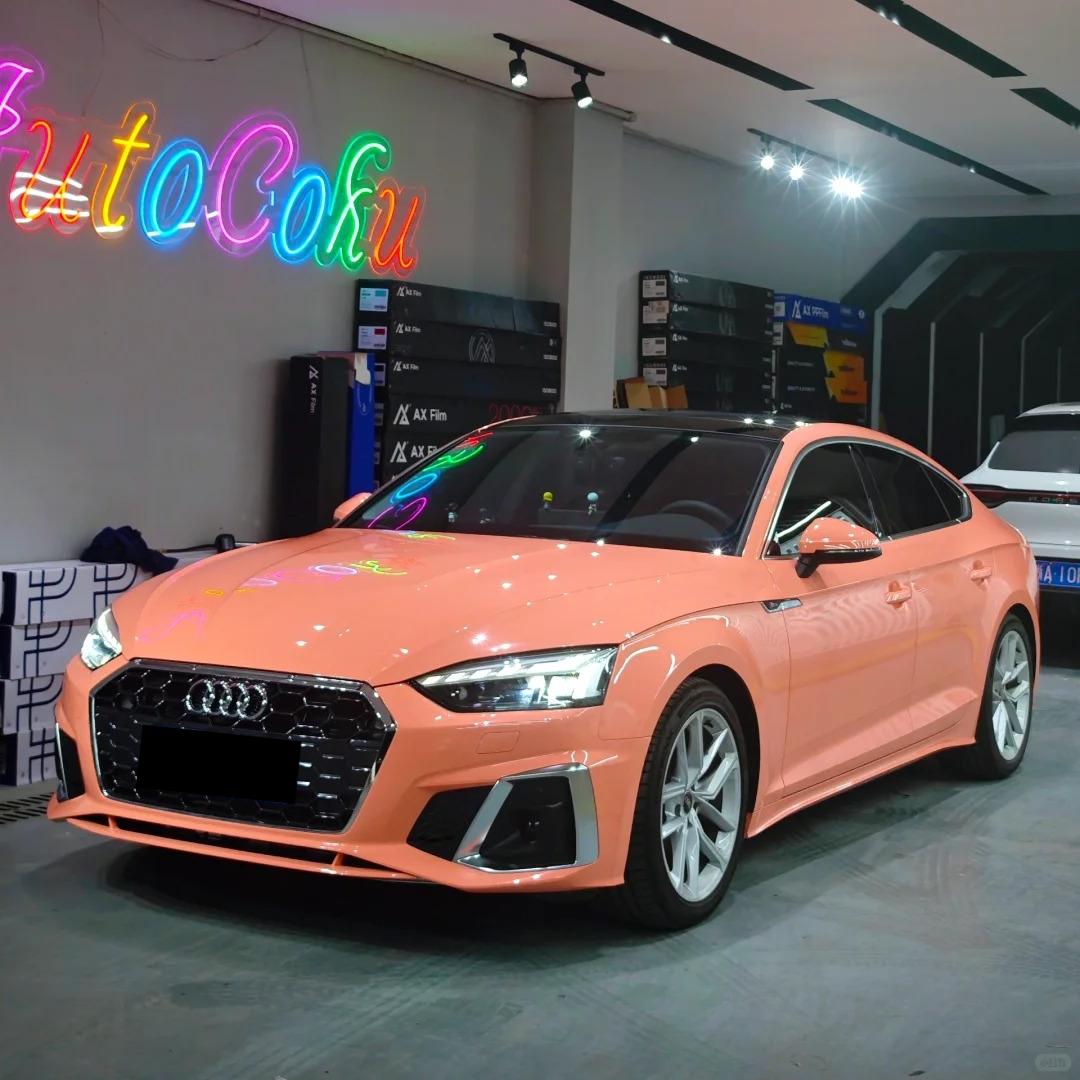 Gloss Salmon Pink Car Vinyl Wrap