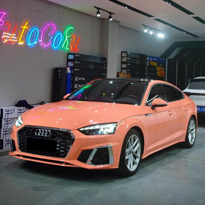 Gloss Salmon Pink Car Vinyl Wrap