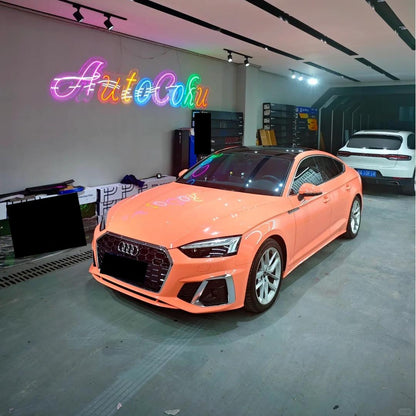 Gloss Salmon Pink Car Vinyl Wrap