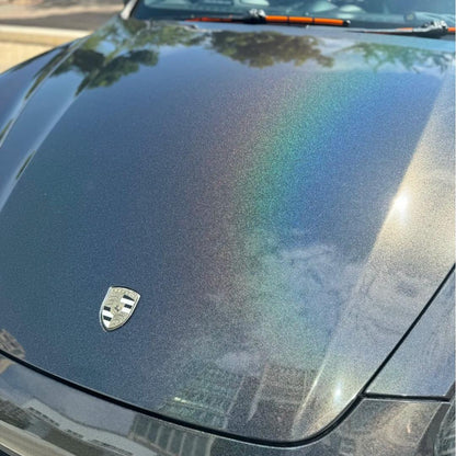 Gloss Metallic Rainbow Laser Black Car Vinyl Wrap PET