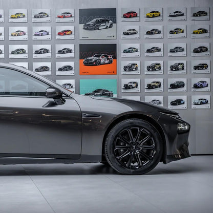 Gloss Metallic Steel Grey Car Vinyl Wrap PET