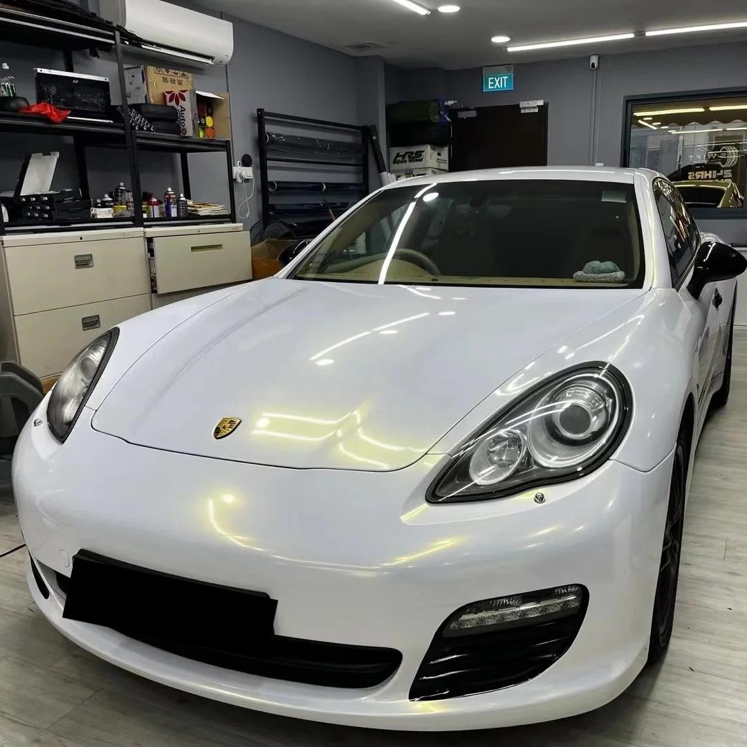 Gloss Metallic Diamond Chameleon Gold White Car Vinyl Wrap