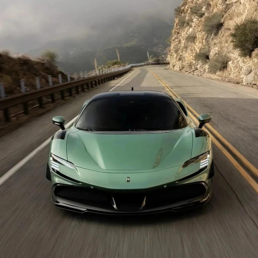 Gloss Metallic Francesca Green Car Vinyl Wrap Ferrari