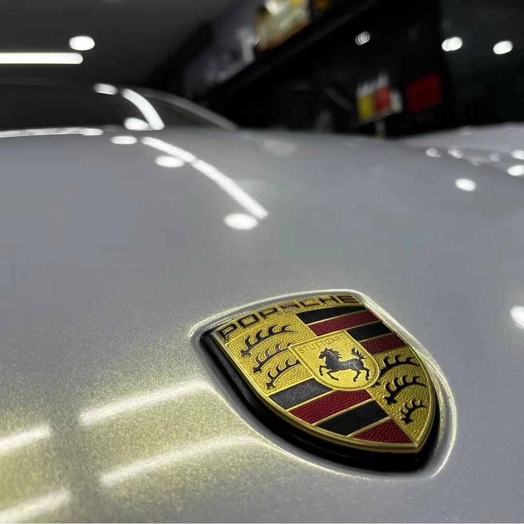 Gloss Metallic Diamond Chameleon Gold White Car Vinyl Wrap