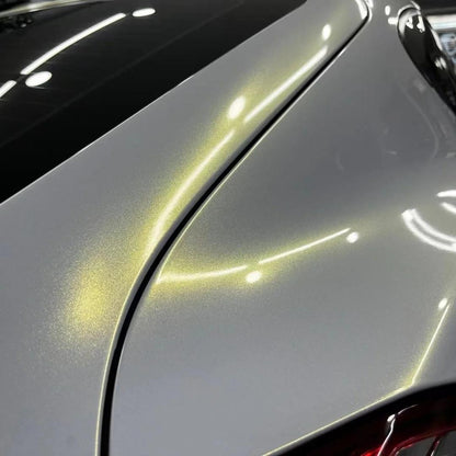 Gloss Metallic Diamond Chameleon Gold White Car Vinyl Wrap