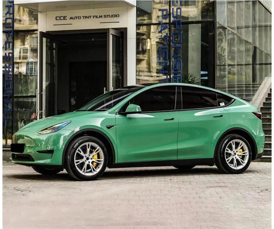 Gloss Porsche Weng Green Car Vinyl Wrap PET