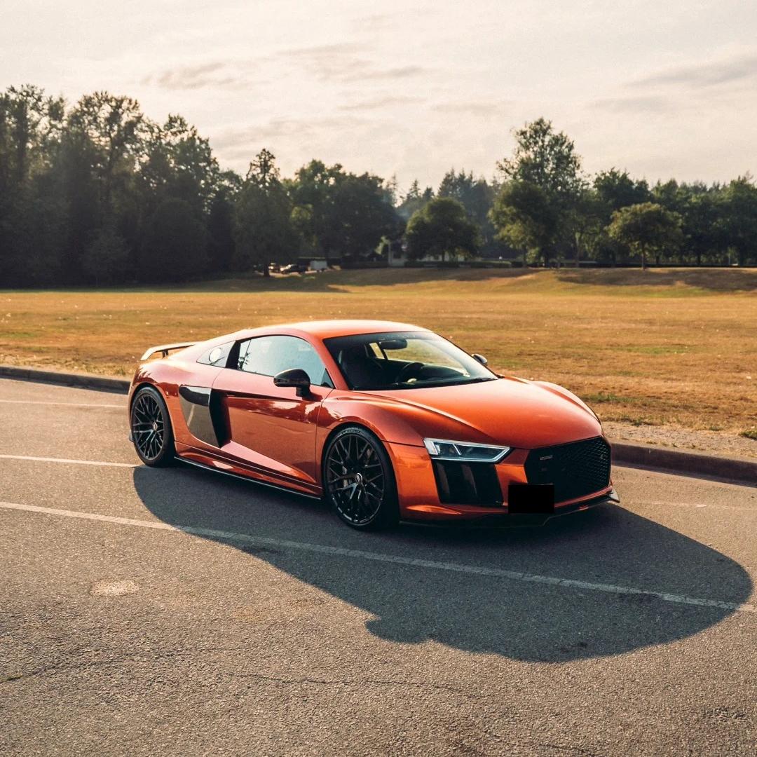 Gloss Metallic Paint Orange Car Vinyl Wrap PET