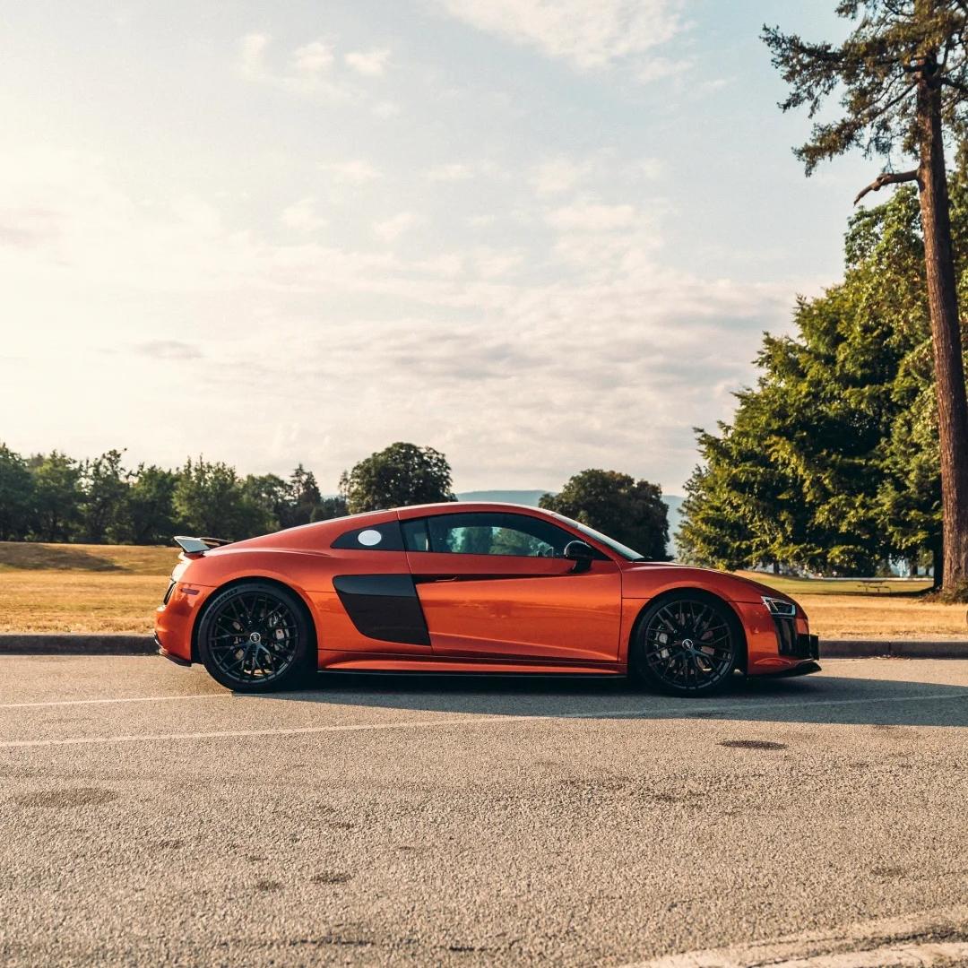 Gloss Metallic Paint Orange Car Vinyl Wrap PET