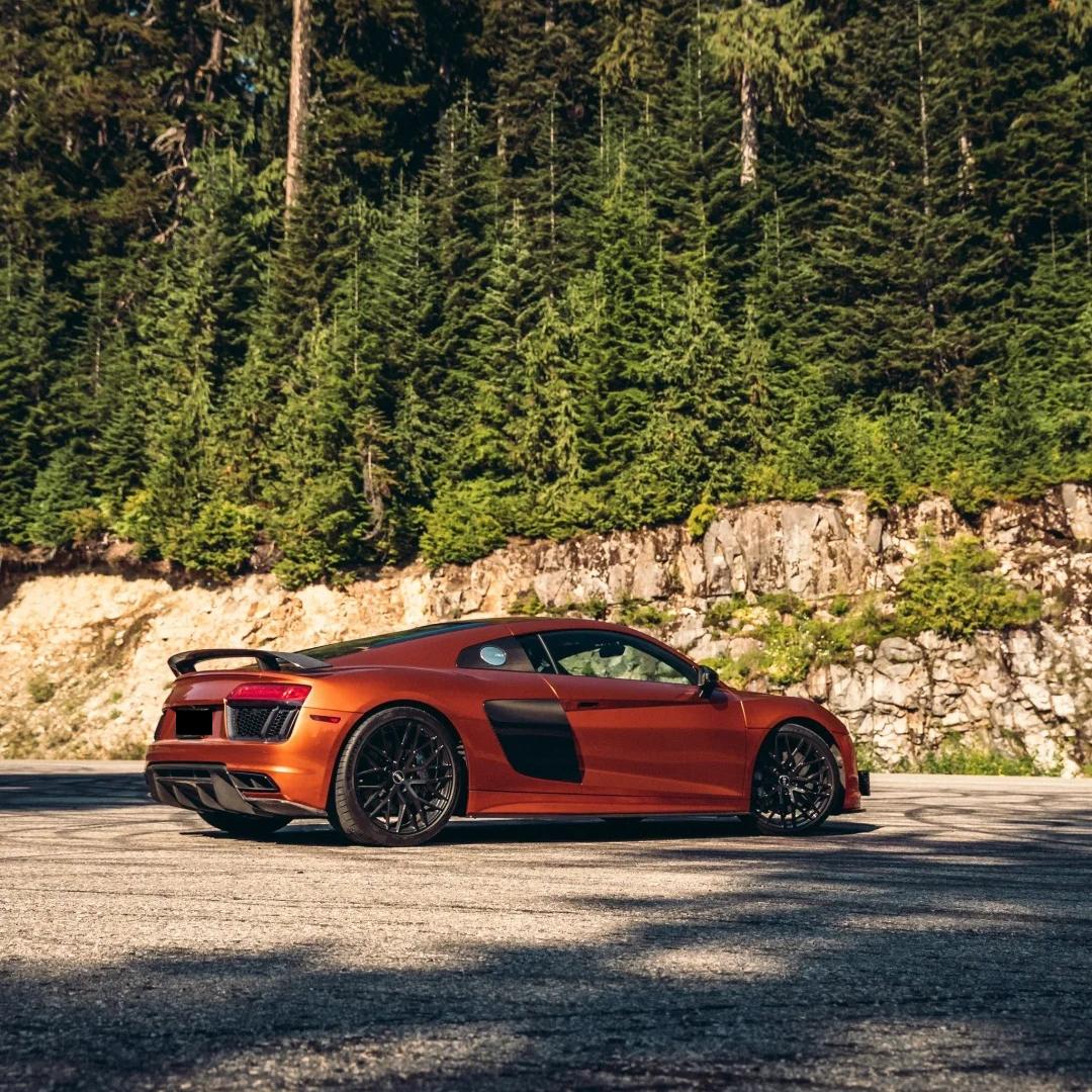 Gloss Metallic Paint Orange Car Vinyl Wrap PET