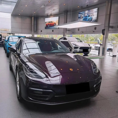 Gloss Amethyst Purple Car Vinyl Wrap Porsche PET