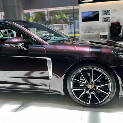 Gloss Amethyst Purple Car Vinyl Wrap Porsche PET
