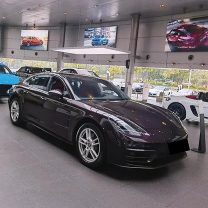 Gloss Amethyst Purple Car Vinyl Wrap Porsche PET