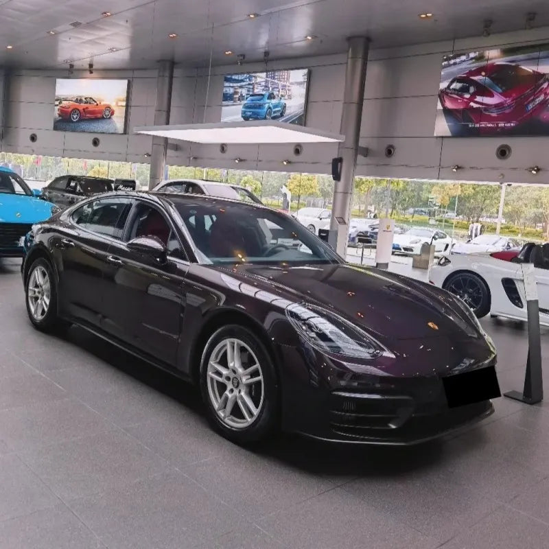Gloss Amethyst Purple Car Vinyl Wrap Porsche PET