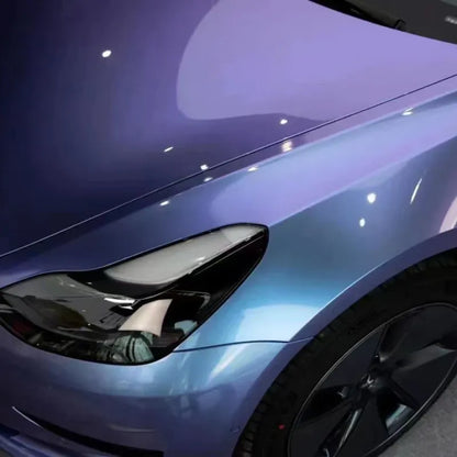 Gloss Metallic Chameleon Grey Purple Car Vinyl Wrap PET