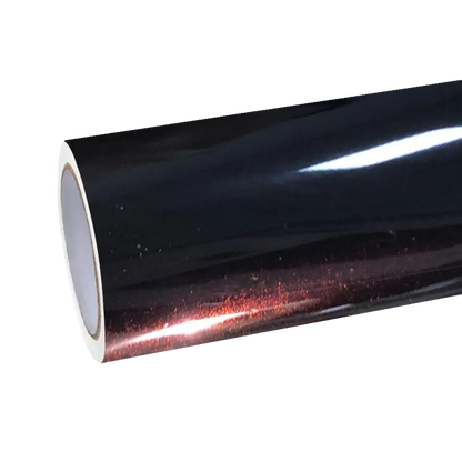 Gloss Diamond Chameleon Black Red Vinyl Wrap