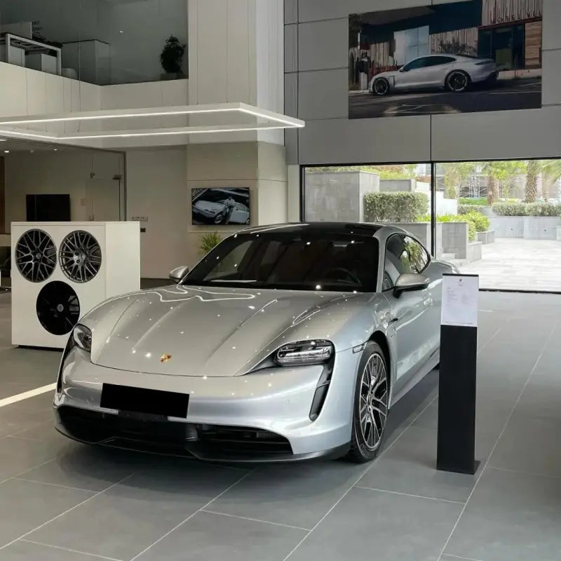 Gloss Dolomite Silver Car Vinyl Wrap Porsche