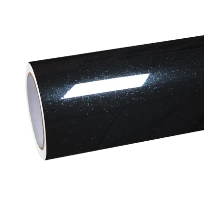 Gloss Glitter Santorini Black Car Vinyl Wrap PET