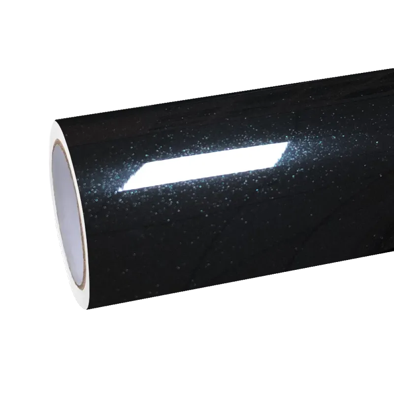 Gloss Glitter Santorini Black Car Vinyl Wrap PET